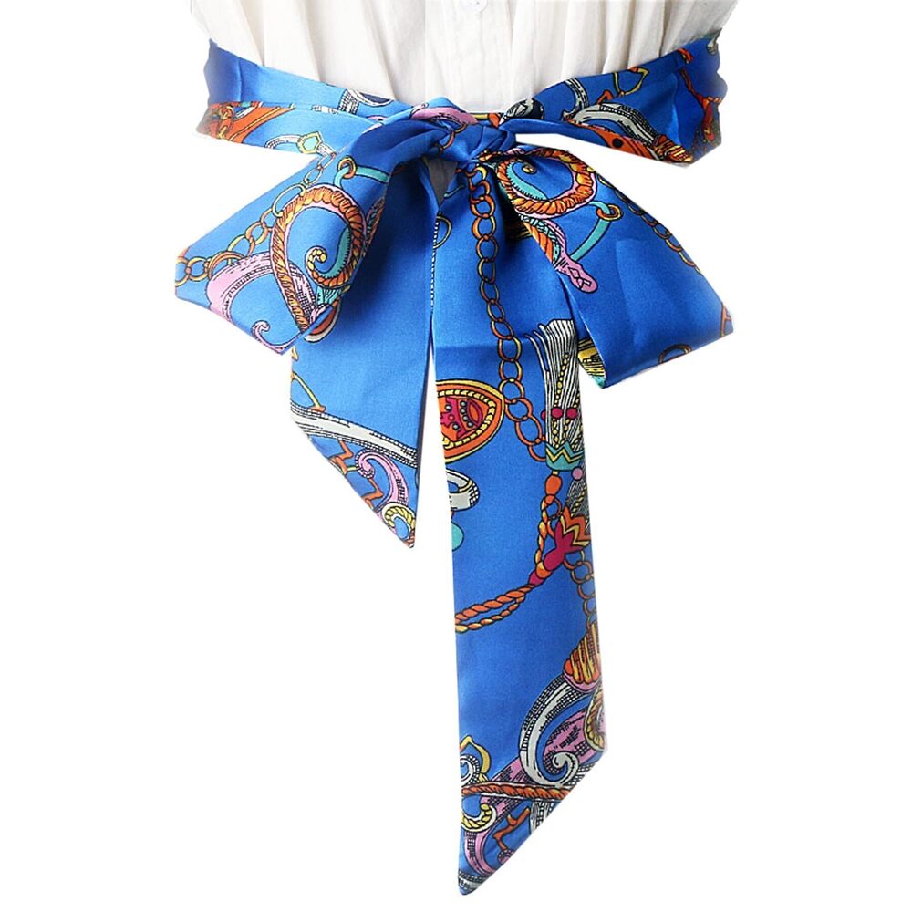 8985 Women Skinny Scarf Belt,ribbon Long Satin Belt Sash Necktie